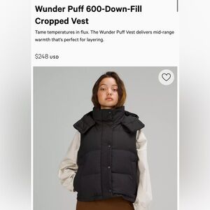 Lululemon Wunder Puff Cropped Vest